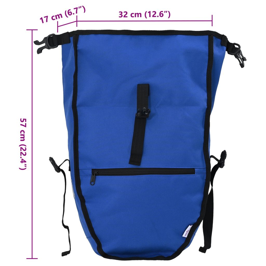 pyörälaukku pannier-telineelle 25 L Sininen 32.5x17x57 cm - Image 11
