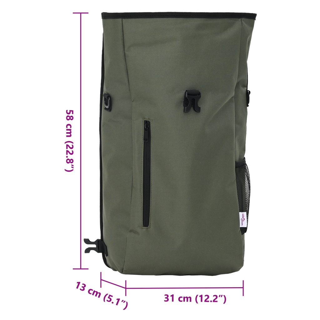 Pyörälaukku kylkikiinnikkeelle 20 L Oliivinvihreä 31x13x58 cm - Image 12