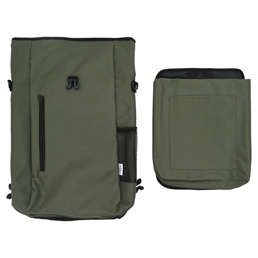 Pyörälaukku kylkikiinnikkeelle 20 L Oliivinvihreä 31x13x58 cm - Image 7