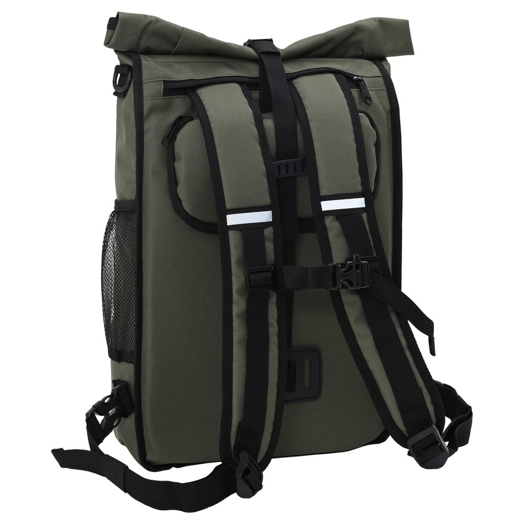 Pyörälaukku kylkikiinnikkeelle 20 L Oliivinvihreä 31x13x58 cm - Image 8