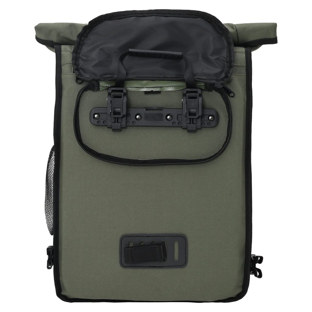 Pyörälaukku kylkikiinnikkeelle 20 L Oliivinvihreä 31x13x58 cm - Image 9