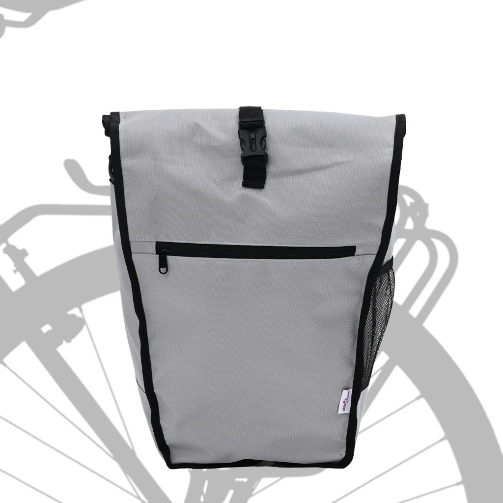 Pyöräilypussi pannier-telineelle 20 L Harmaa 34x16x59 cm - Image 2