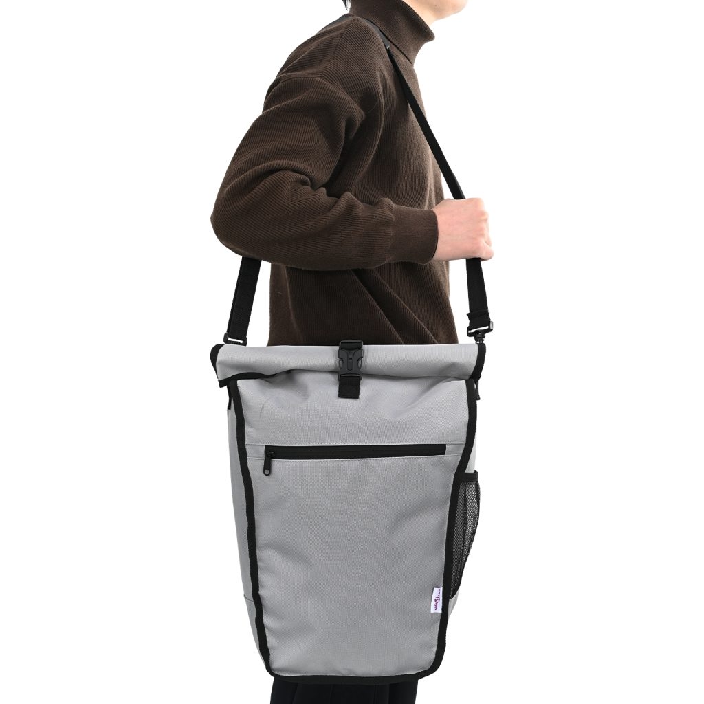 Pyöräilypussi pannier-telineelle 20 L Harmaa 34x16x59 cm - Image 3