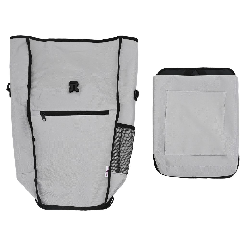 Pyöräilypussi pannier-telineelle 20 L Harmaa 34x16x59 cm - Image 6