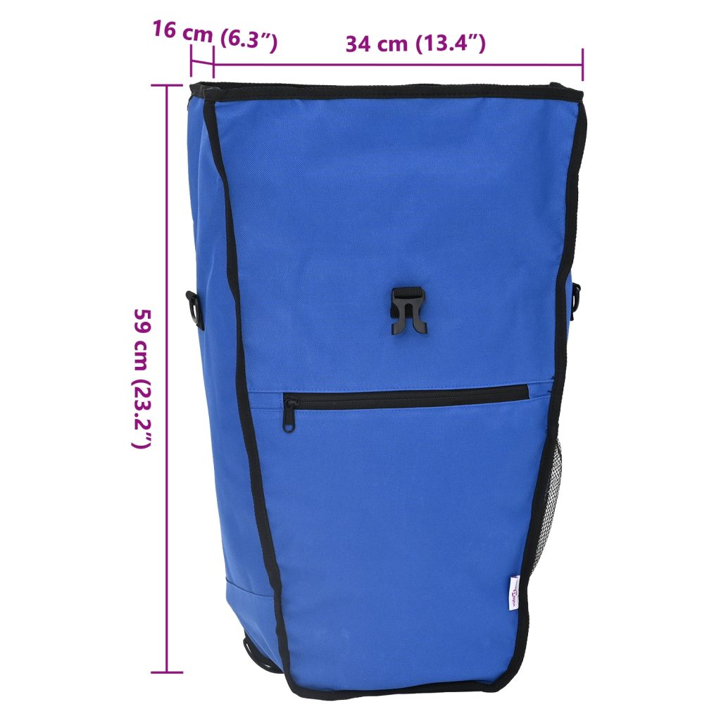 Polkupyörälaukku pannier-telineelle 20 L Sininen 34x16x59 cm - Image 12