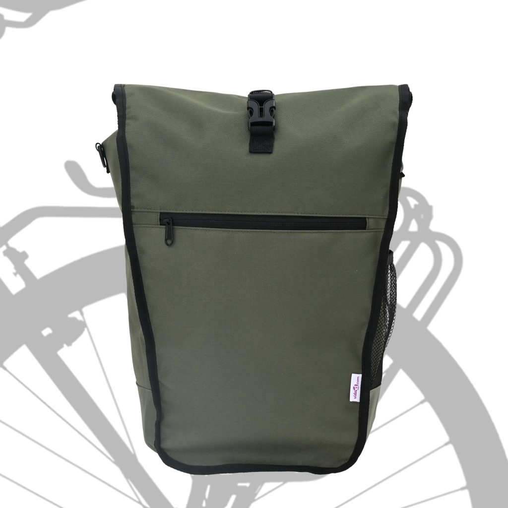 Polkupyörälaatikko pannierille 20 L Oliivinvihreä 34x16x59 cm - Image 2