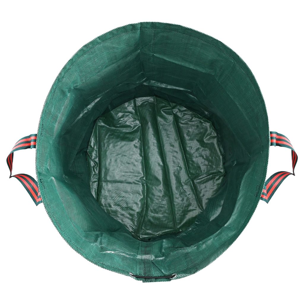 Puutarhajätepussit Kahvoilla 12 kpl Kokoontaitettava Pyöreä Vihreä 120 L - Image 5