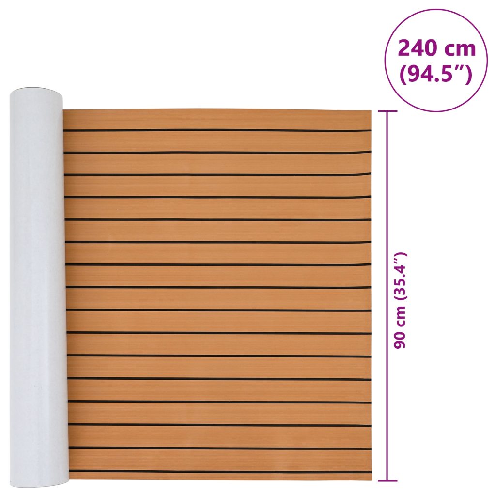 Veneen Lattia Itse Kiinnittyvä Ruskea ja Musta 240x90 cm EVA Vahto - Image 8