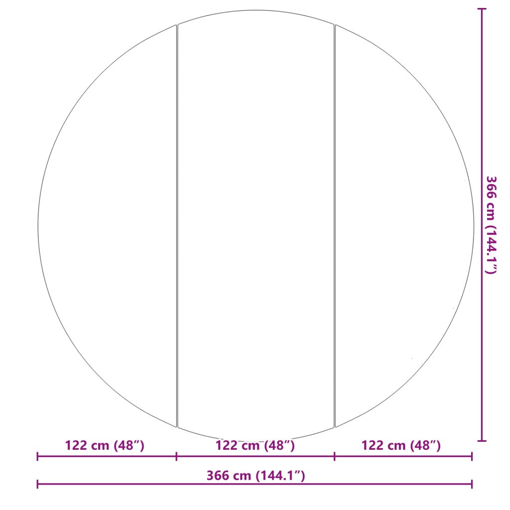 Pyöreä allaspeite Musta Muovi Ø 366 cm Vedenpitävät materiaalit - Image 7