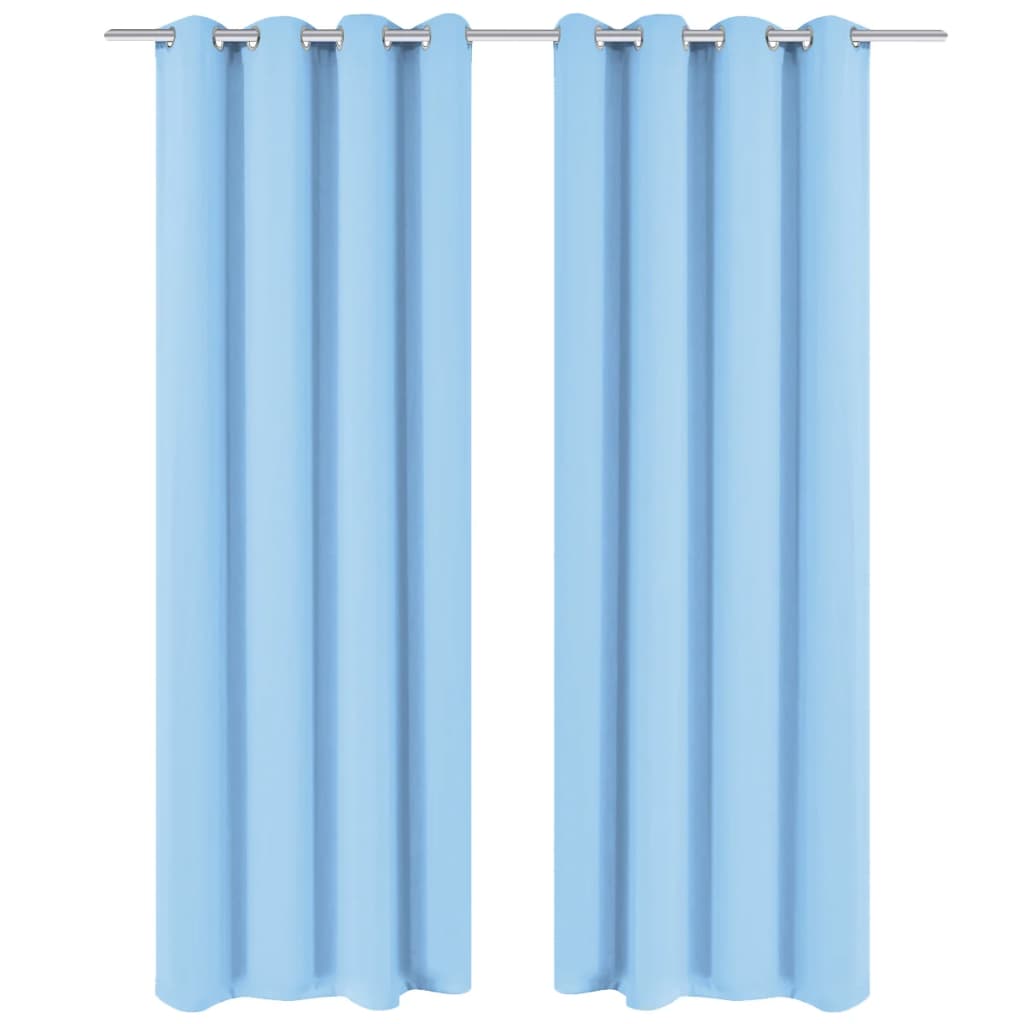 Pimennysverhot purjerenkailla 2 kpl 135x175 cm Turkoosi