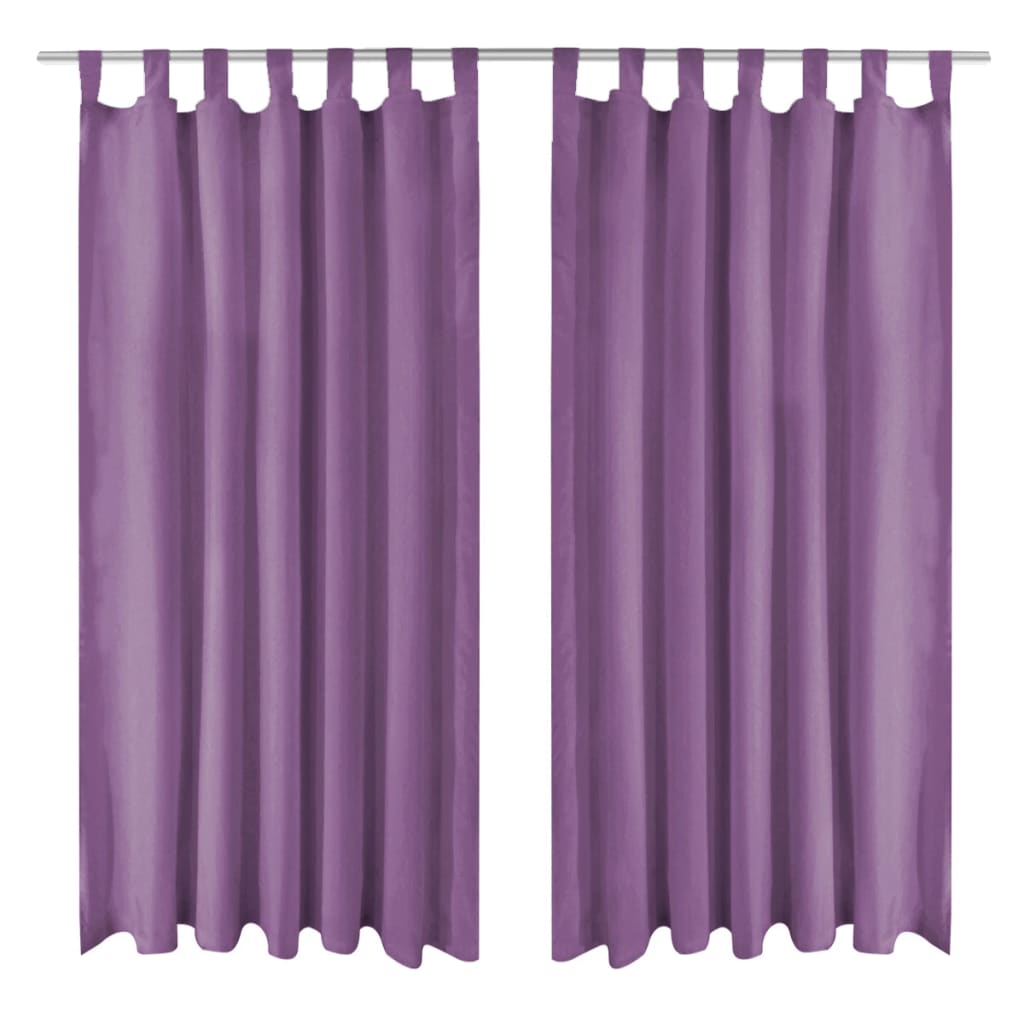 Mikro-satiiniverhot silmukoilla 2 kpl 140x175 cm Violetti