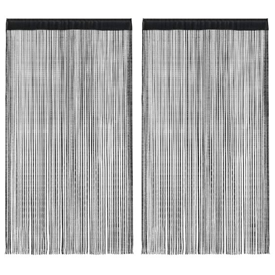 String-verhot 2 kpl 100x250 cm Musta