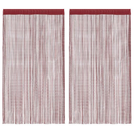 String-verhot 2 kpl 140x250 cm Viininpunainen