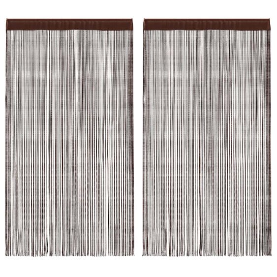 String-verhot 2 kpl 100x250 cm Ruskea