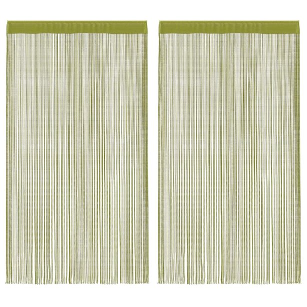 String-verhot 2 kpl 100x250 cm Vihreä