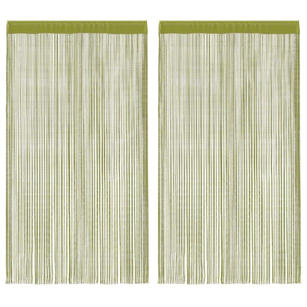 String-verhot 2 kpl 140x250 cm Vihreä