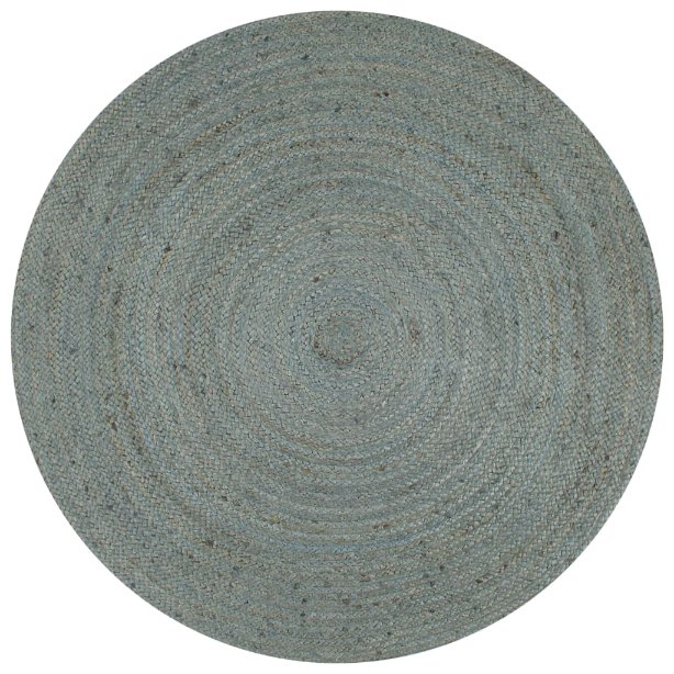 Käsintehty pyöreä juuttimatto 90 cm oliivinvihreä