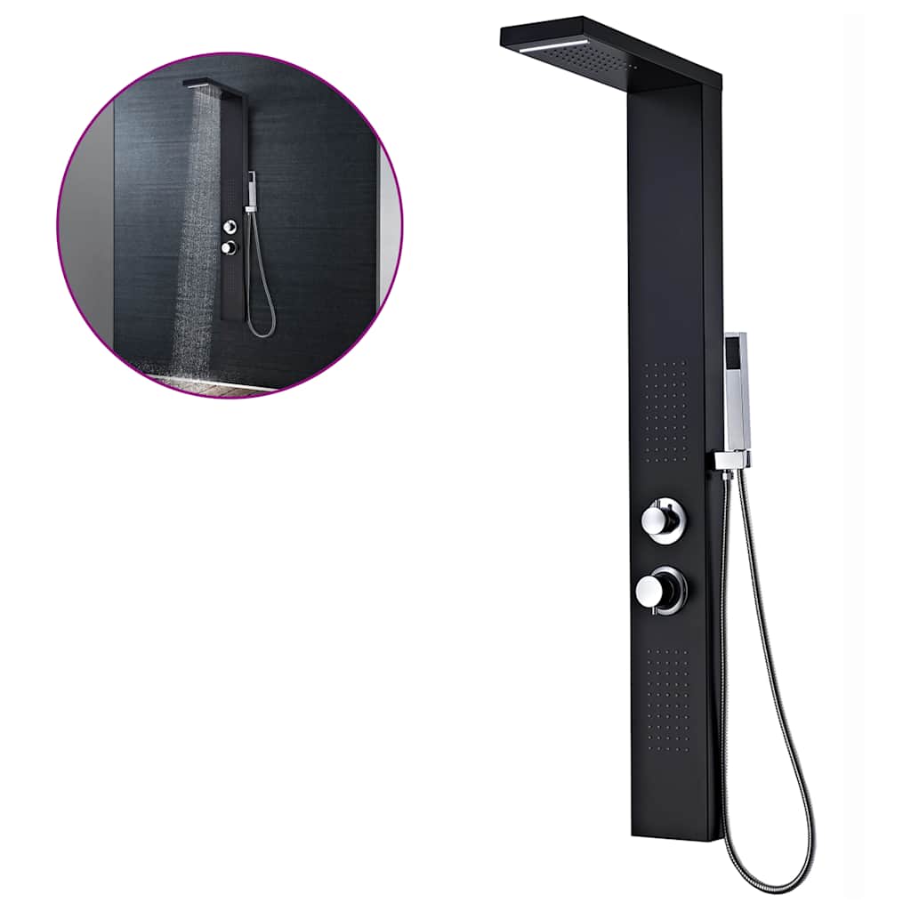 Suihkupaneelijärjestelmä Alumiini matta musta