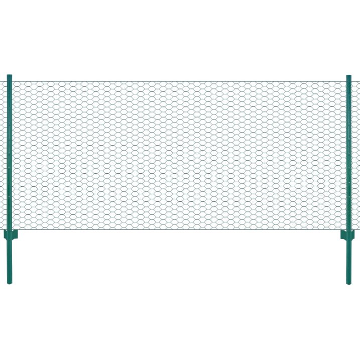 Verkkoaita tolpilla teräs 25x0,5 m vihreä