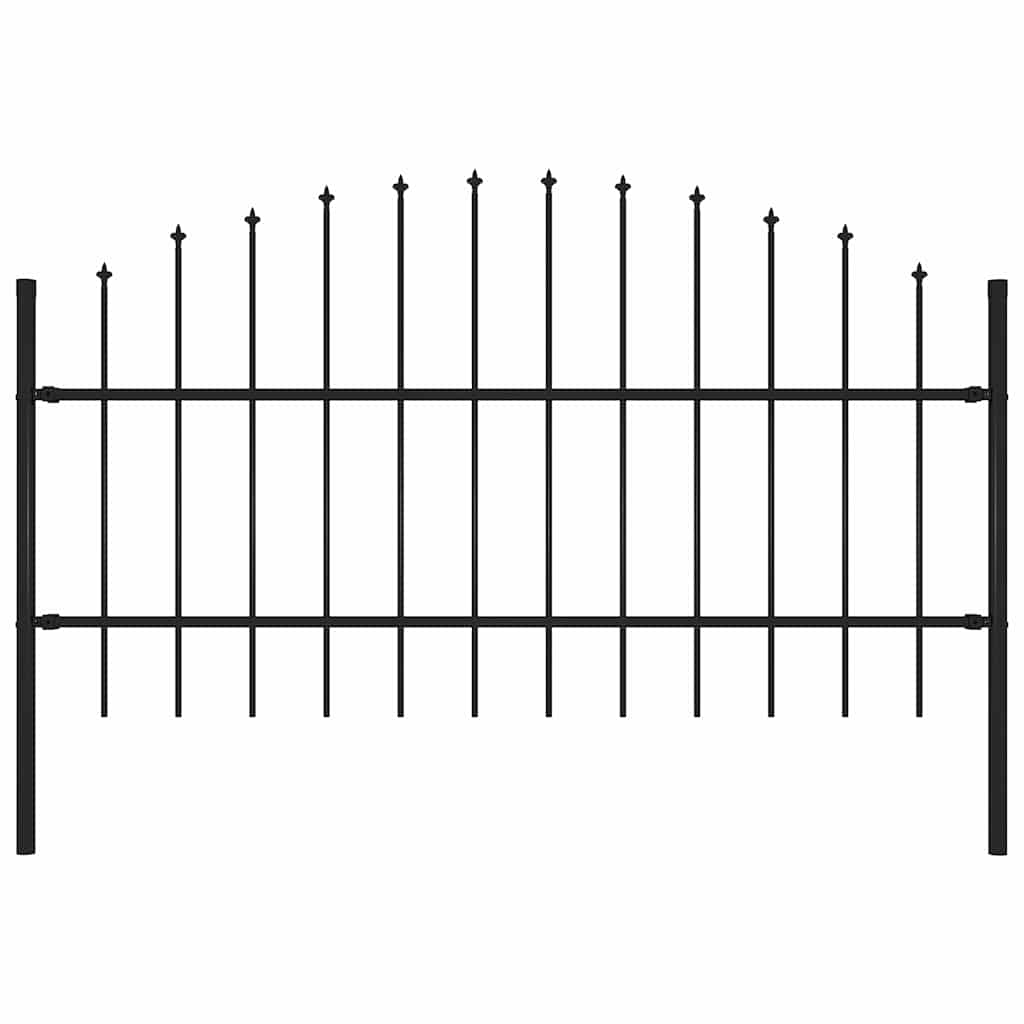 Puutarha-aita keihäskärjillä teräs (0,75-1)x1,7 m musta
