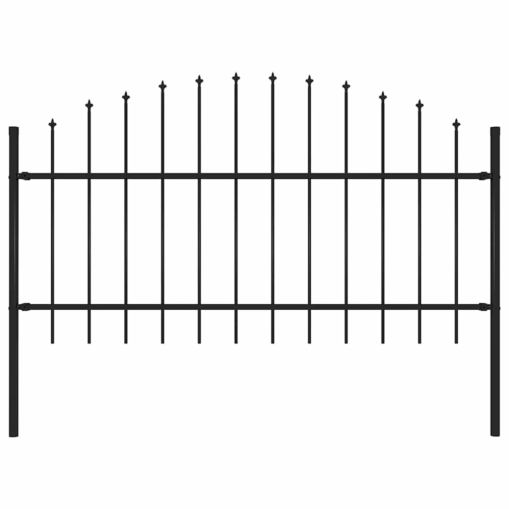 Puutarha-aita keihäskärjillä teräs (1-1,25)x1,7 m musta