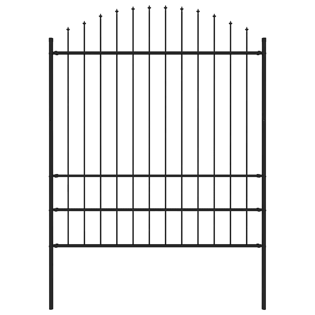 Puutarha-aita keihäskärjillä teräs (1,75-2)x1,7 m musta