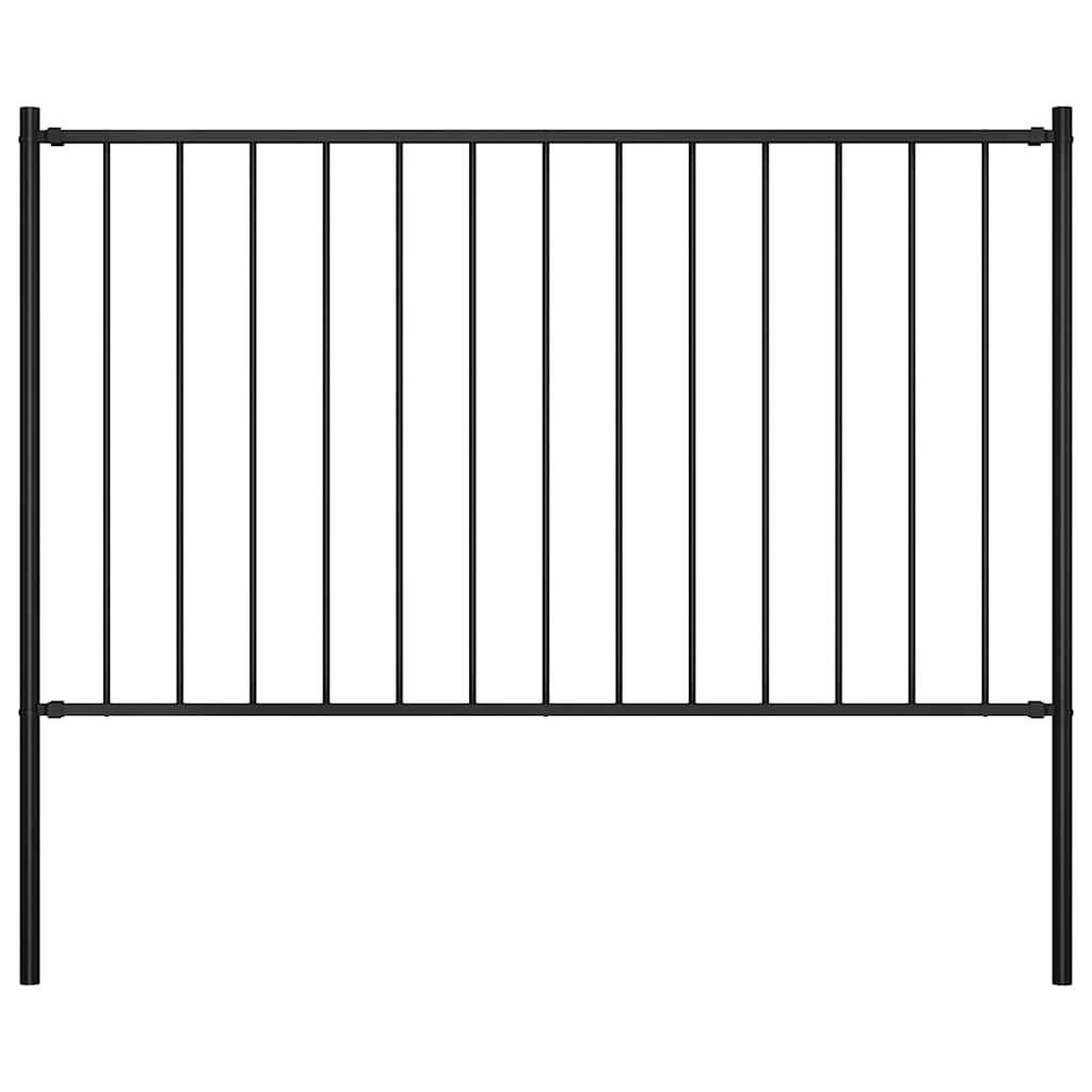 Aitapaneeli tolpilla jauhemaalattu teräs 1,7x0,75 m musta