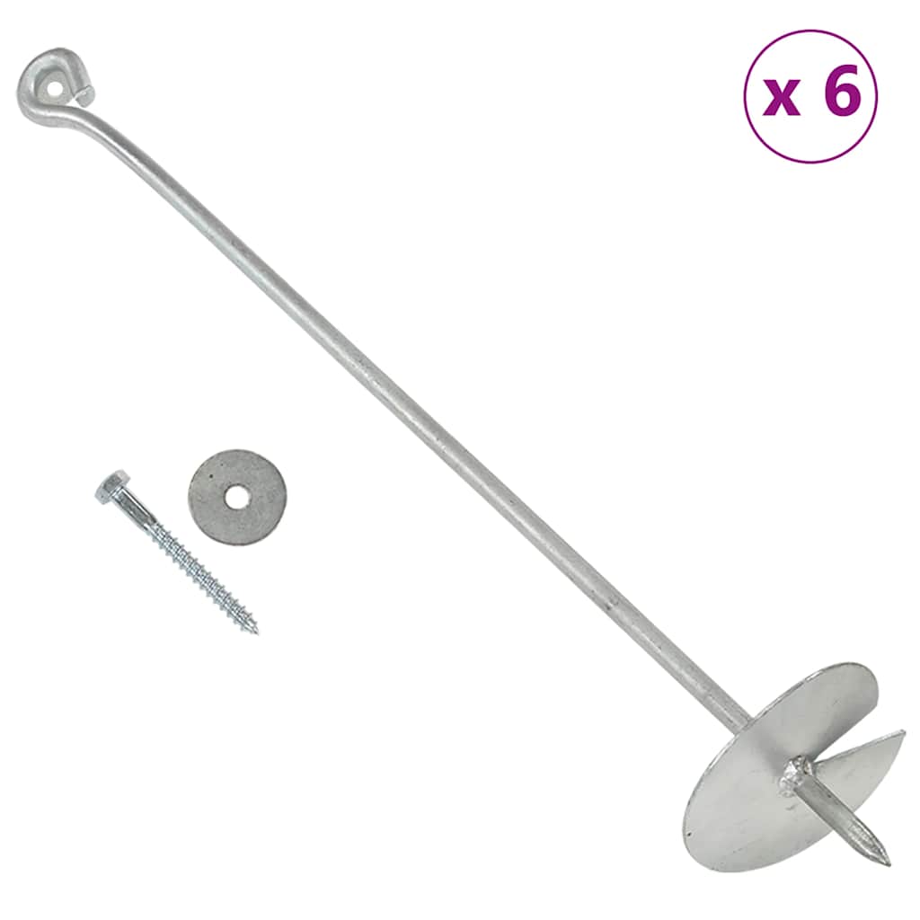 Maa-ankkuri 6 kpl 10x60cm galvanoitu metalli