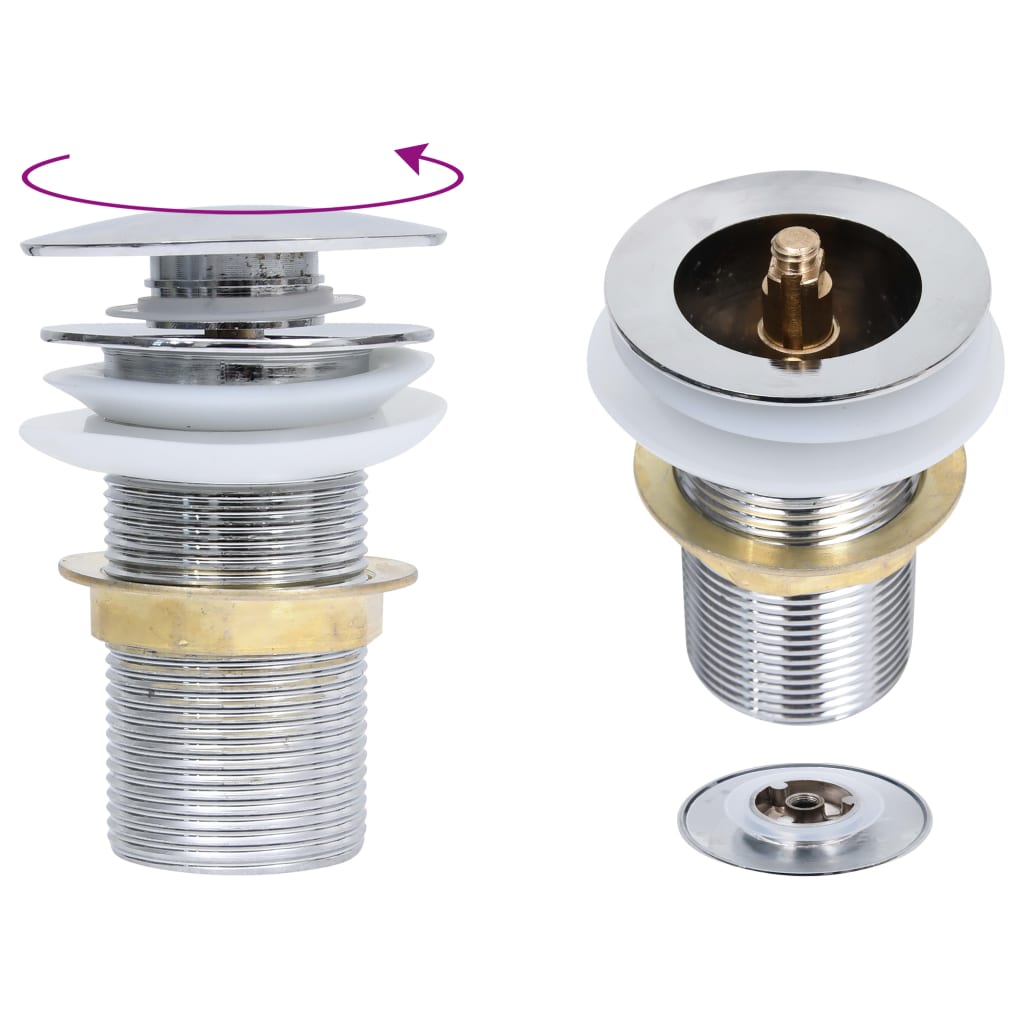 Vesilukko tulpalla ilman ylivuotoa kromi 6,4x6,4x9,1 cm