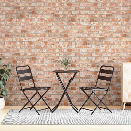 3D-seinäpaneelit punainen tiilikuvio 10 kpl EPS