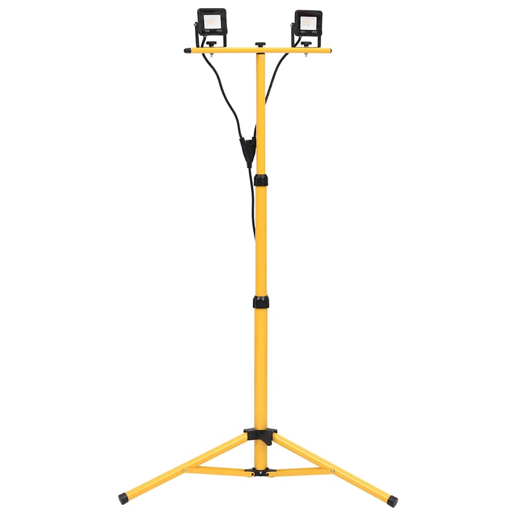 LED-valonheitin kolmijalalla 2x10 W lämmin valkoinen