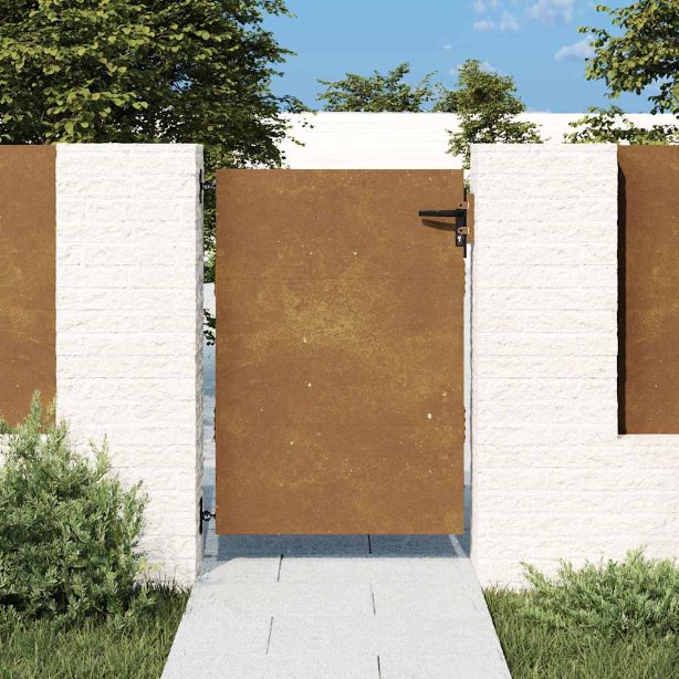 Puutarhaportti 85x125 cm corten teräs