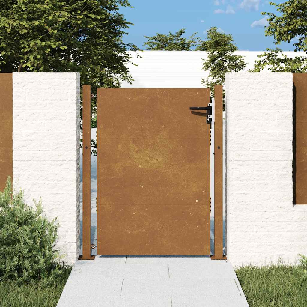 Puutarhaportti 105x155 cm corten teräs