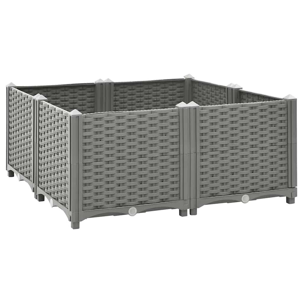 Korotettu kukkalaatikko 80x80x38 cm polypropeeni