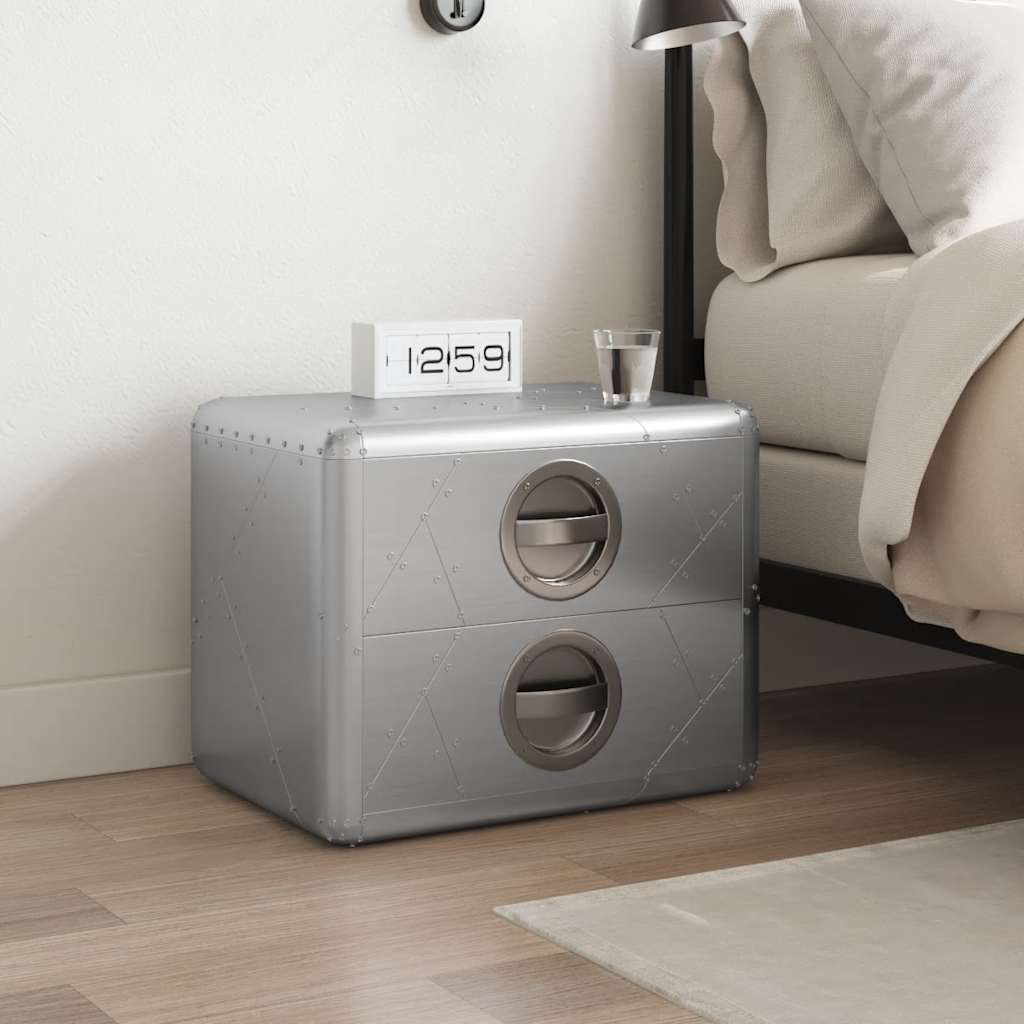 Lentäjän päätypöytä 2 laatikolla vintage ilmailutyyli