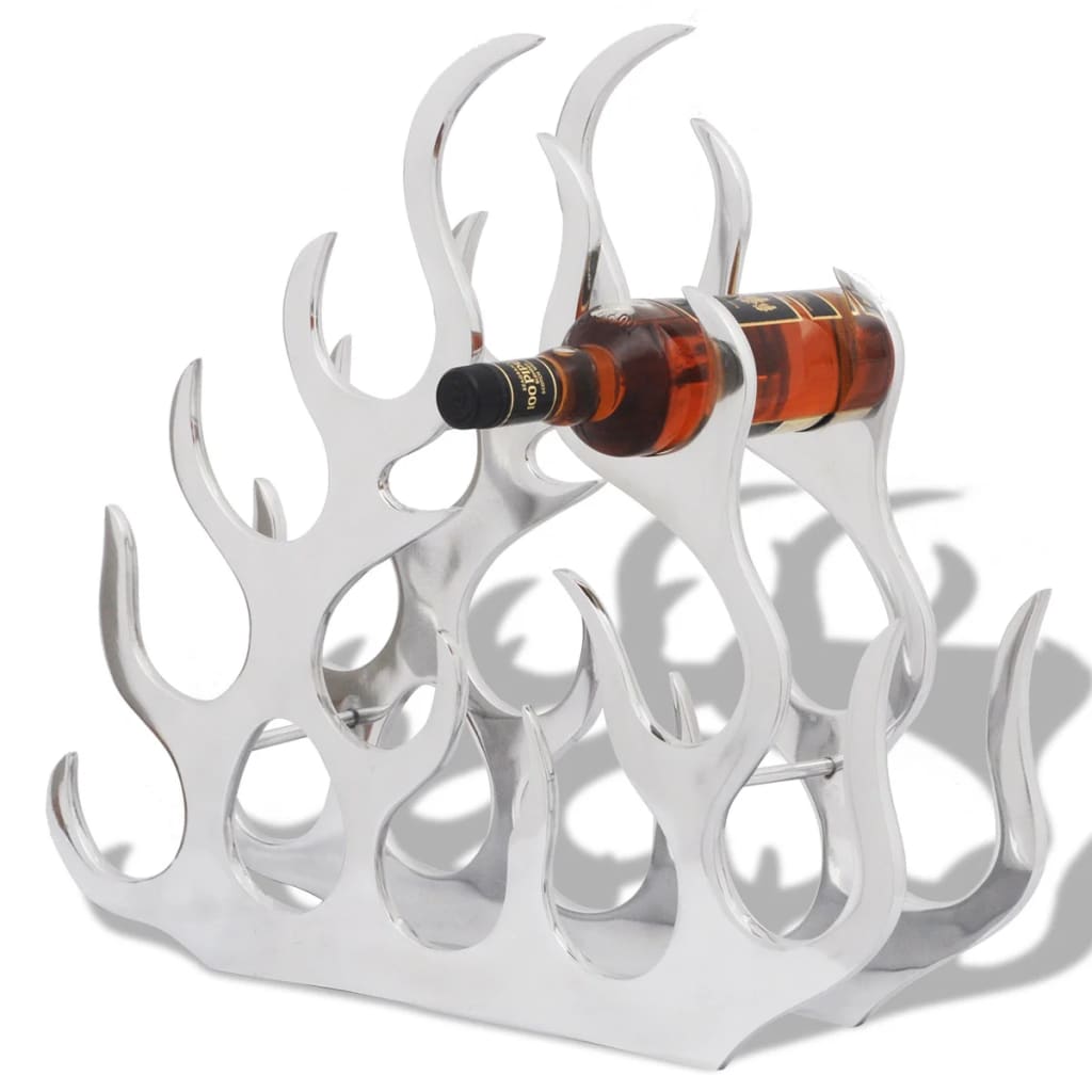 Alumiininen viinipulloteline 11 pullolle Hopea