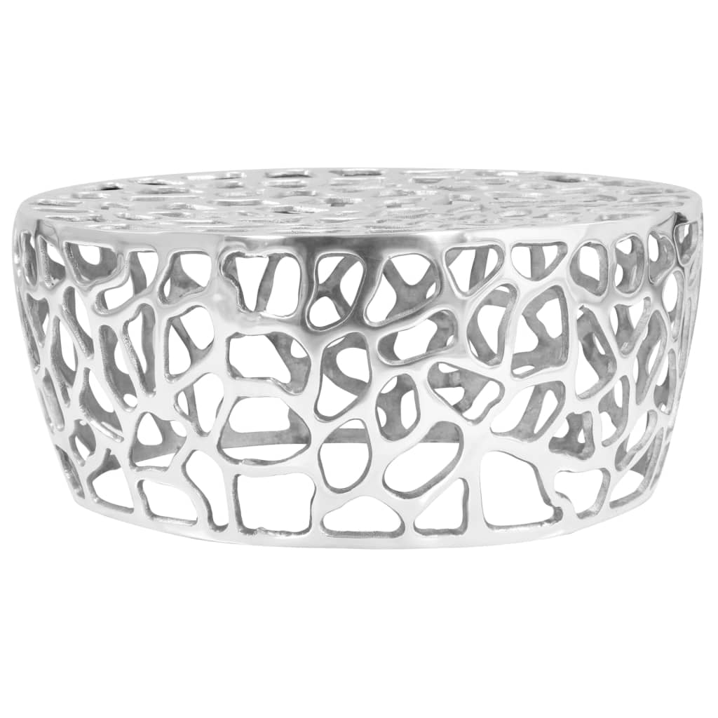 Sohvapöytä valualumiini 70x30 cm hopea