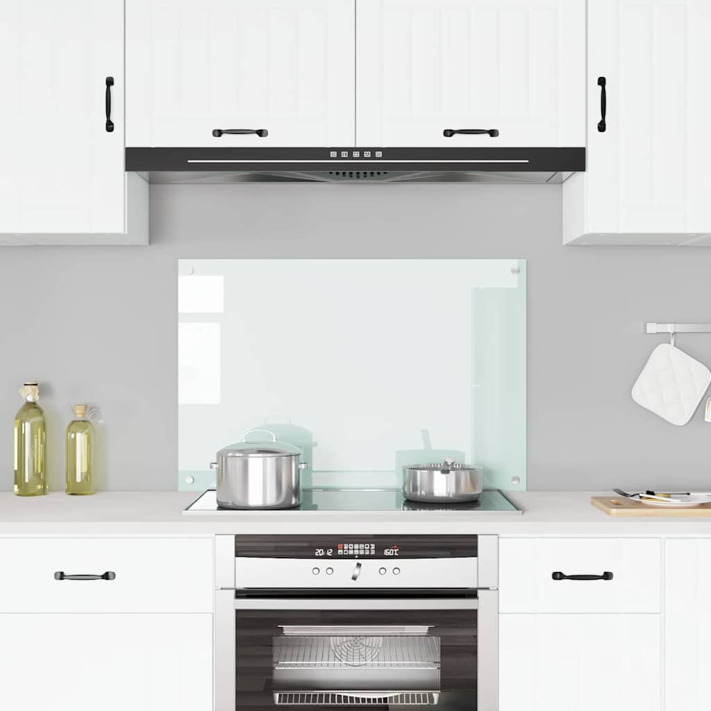 Keittiön roiskesuoja valkoinen 90x60 cm karkaistu lasi