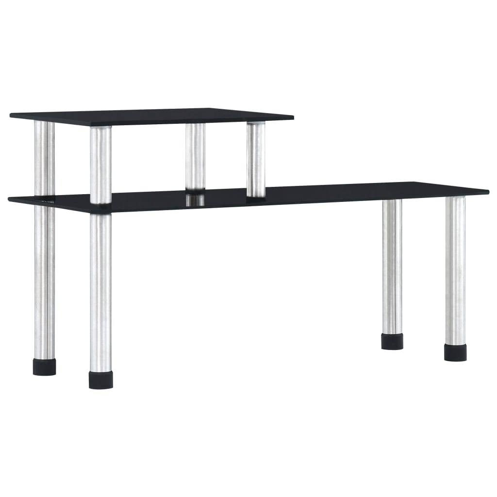 Keittiöhylly musta 45x16x26 cm karkaistu lasi