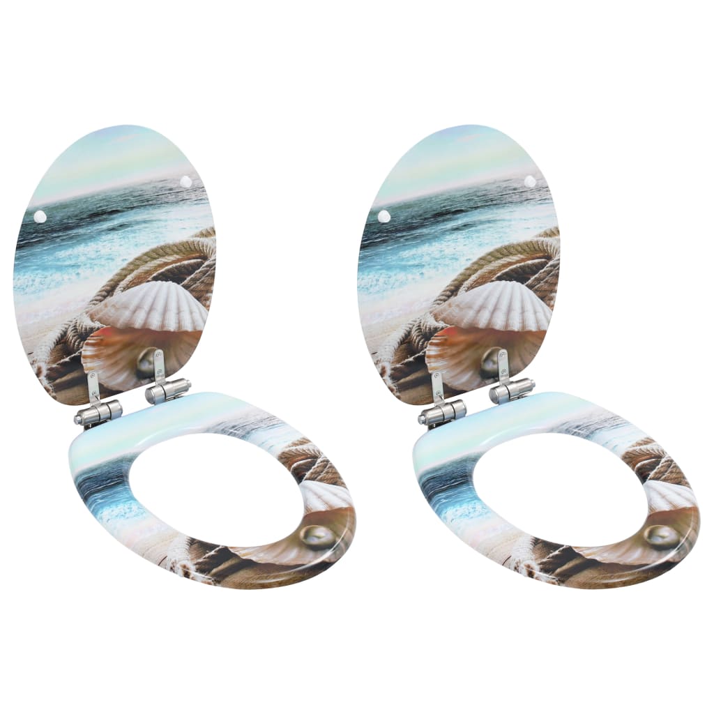 WC-istuin 2 kpl soft close kansilla MDF simpukkakuosi