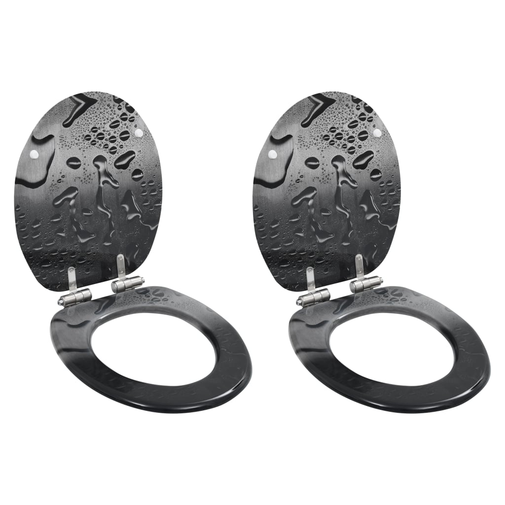 WC-istuin 2 kpl soft close kansilla MDF vesipisarakuosi