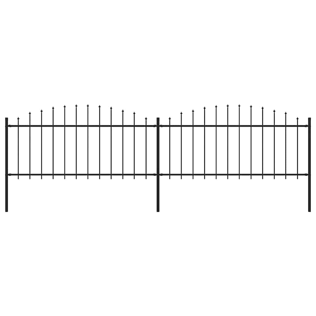 Puutarha-aita keihäskärjillä teräs (0,5-0,75)x3,4 m musta