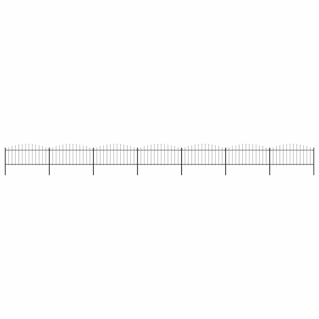 Puutarha-aita keihäskärjillä teräs (0,5-0,75)x11,9 m musta