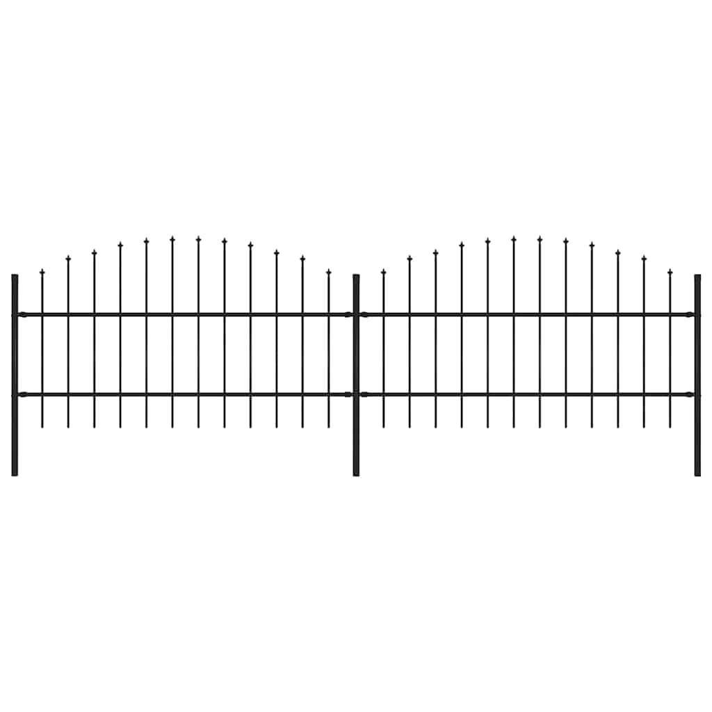 Puutarha-aita keihäskärjillä teräs (0,75-1)x3,4 m musta