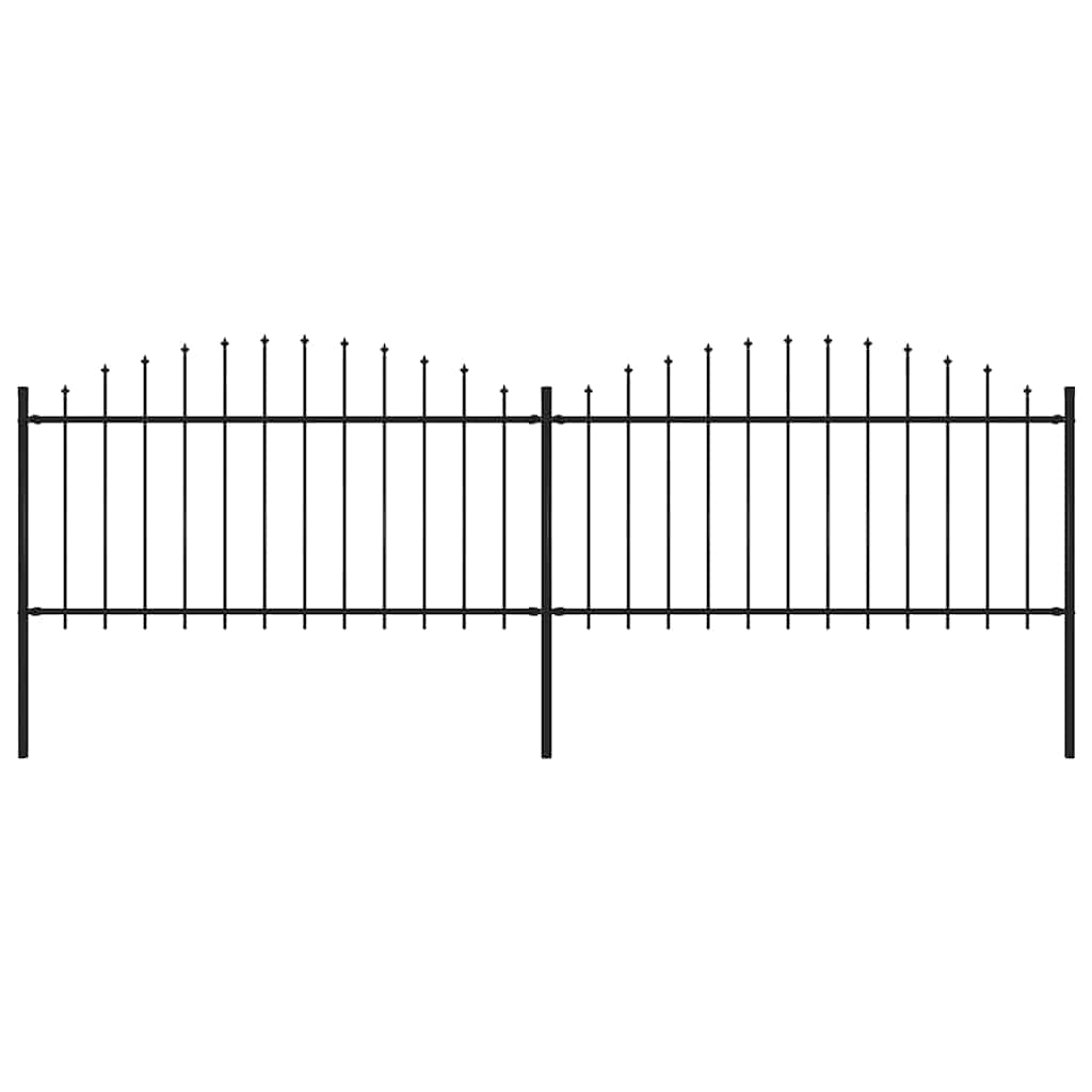 Puutarha-aita keihäskärjillä teräs (1,25-1,5)x3,4 m musta