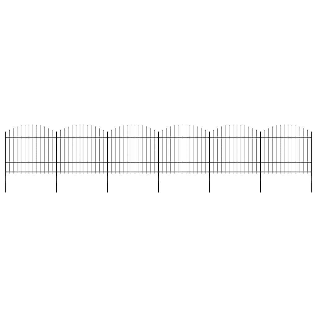 Puutarha-aita keihäskärjillä teräs (1,5-1,75)x10,2 m musta