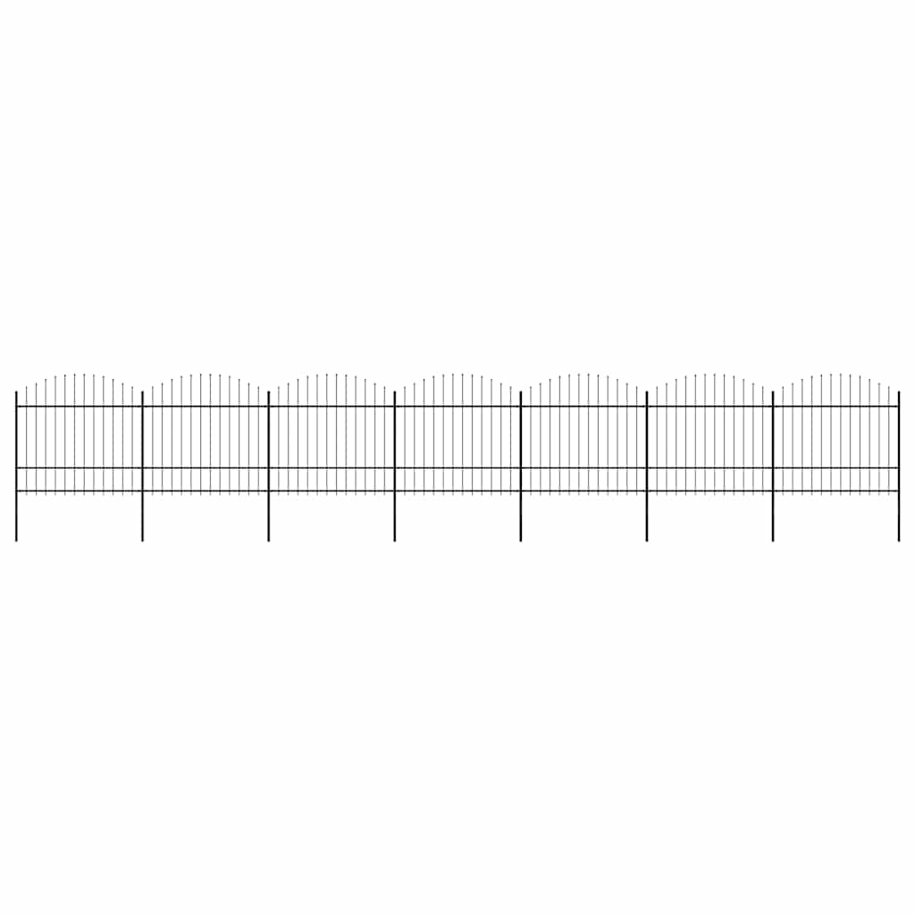 Puutarha-aita keihäskärjillä teräs (1,5-1,75)x11,9 m musta