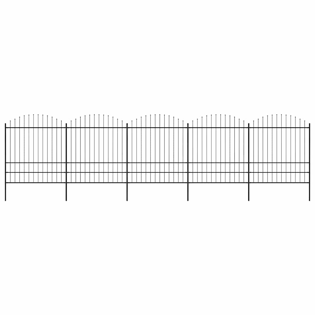 Puutarha-aita keihäskärjillä teräs (1,75-2)x8,5 m musta
