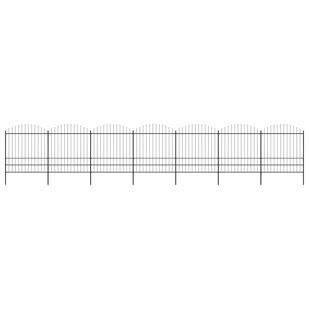 Puutarha-aita keihäskärjillä teräs (1,75-2)x11,9 m musta