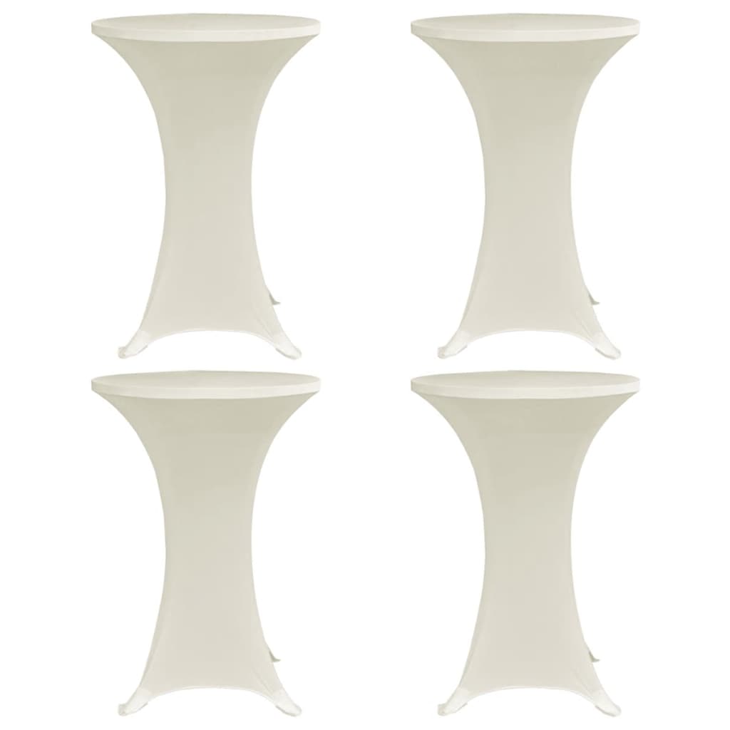 Seisovan pöydän päällyste Ø60 cm kerma venyvä 4 kpl